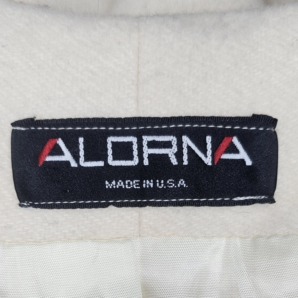 Vintage 1980s Alorna Cream Wool Car Coat | USA Made | Quiet Luxury | Size L - Picture 11 of 11